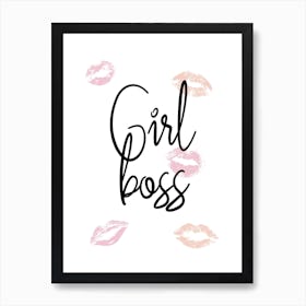 Girl Boss Kisses Art Print