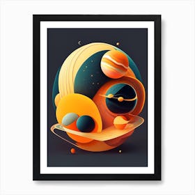Solar System Comic Space Space Art Print