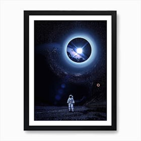 Astronaut Space Black Hole Art Print