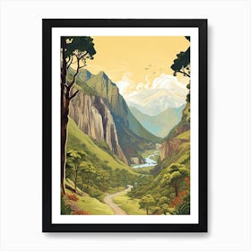 Inca Trail Peru 2 Vintage Travel Illustration Art Print