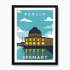 Berlin, Germany — Retro travel minimalist poster Art Print