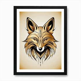 Fox Head Tattoo 1 Art Print