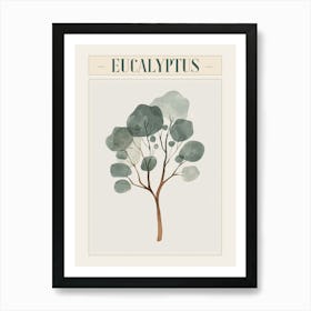 Eucalyptus Tree Minimal Japandi Illustration 2 Poster Art Print