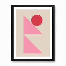 Block Colour Origami Inspired Shapes 05 Art Print