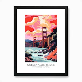 Golden Gate Bridge San Francisco Colourful 1 Travel Poster Art Print