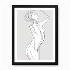 Line Drawing Of A Woman 2 Art Print
