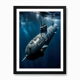 Submarine In The Ocean Art Print