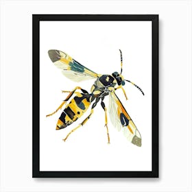 Colourful Insect Illustration Yellowjacket 16 Art Print