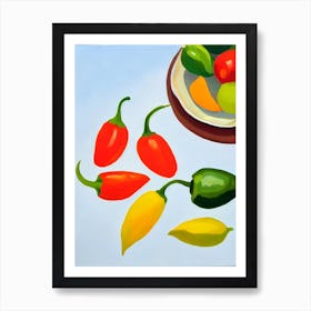 Serrano Pepper 2 Tablescape vegetable Art Print