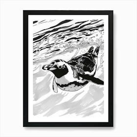 King Penguin Swimming 3 Art Print