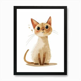 Oriental Shorthair Cat Clipart Illustration 2 Art Print