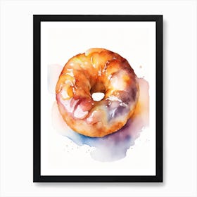 Apple Fritter Donut Cute Neon 3 Art Print
