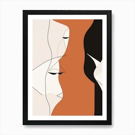 Minimalist Abstract Face Drawing Art Print