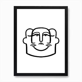 Merged Faces 4 Line Art Print