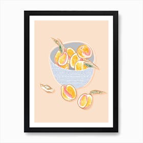 A Bowl Of Apricots Art Print