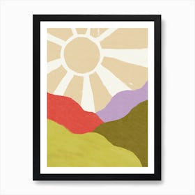 Sun & Hills 1 Art Print