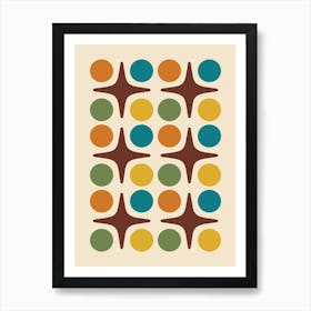 Mid Century Modern Starburst Composition Art Print