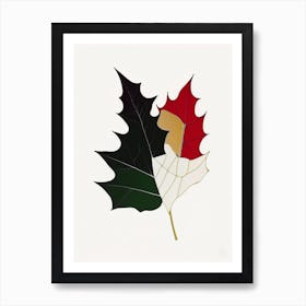 Holly Leaf Abstract Art Print