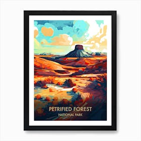 Petrified Forest National Park Travel Poster Illustration Style 2 Art Print