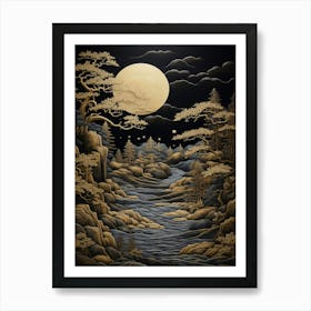 Moonlight Over The River 4 Art Print