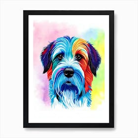 Pointer (German Wirehaired) Rainbow Oil Painting Dog Art Print