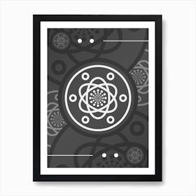 Abstract Geometric Glyph Array in White and Gray n.0028 Art Print