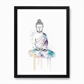 Buddha Symbol Minimal Watercolour Art Print