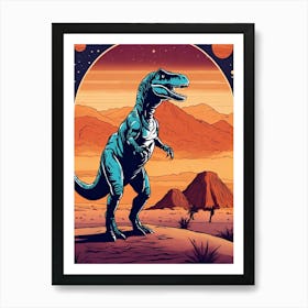 T-Rex In The Desert Art Print