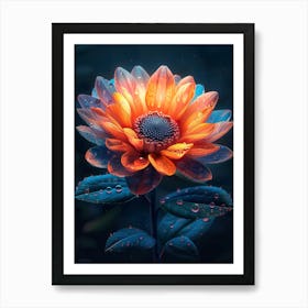 Flower In The Rain 4 Art Print