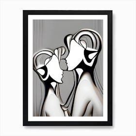 Two Women Kissing 4 Art Print