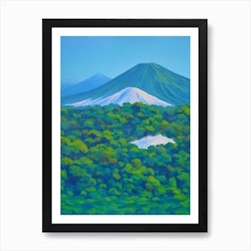 Arenal Volcano National Park Costa Rica Blue Oil Painting 2  Art Print
