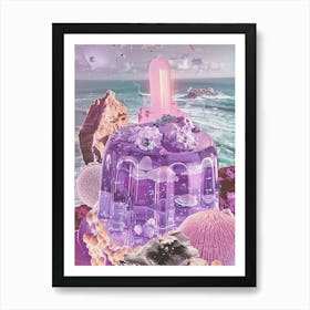 Purple Jelly Retro Space Collage 1 Art Print