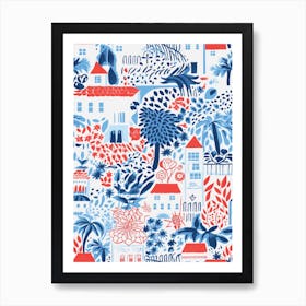 Ibiza, Spain, Inspired Travel Pattern 2 Art Print