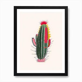 Devil S Tongue Cactus Minimal Line Drawing Art Print