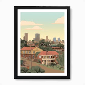 Johannesburg South Africa Travel Illustration 1 Art Print