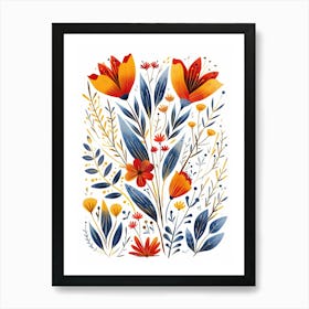 Watercolor Flowers 53 Art Print