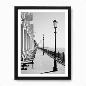 Nice, France, Mediterranean Black And White Photography Analogue 3 Art Print