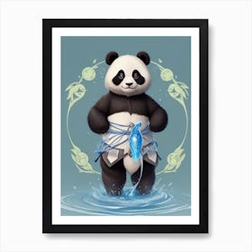 Dreamshaper V7 Creates A Tender Panda Bear Warrior For The Ear 1 Art Print