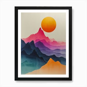 Sunrise Over The Mountains 1 Art Print