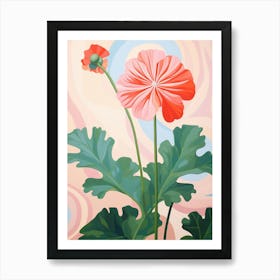 Geranium 1 Hilma Af Klint Inspired Pastel Flower Painting Art Print