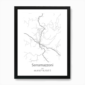 Serramazzoni,Italy Minimalist Map Art Print