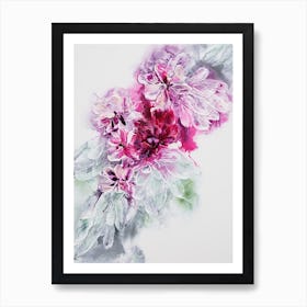 White And Pink Flower Painting Art Print
