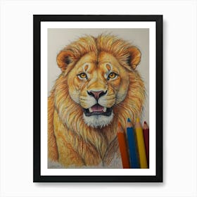 Lion Drawing 8 Art Print