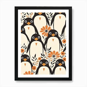 Floral Cute Baby Penguin Nursery (31) Art Print
