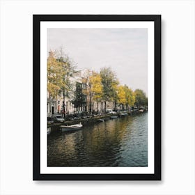 Trees Along European Canal Art Print