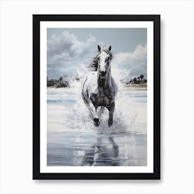 A Horse Oil Painting In Diani Beach, Kenya, Portrait 1 Art Print