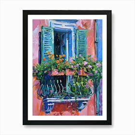 Balcony Painting In Rome 3 Art Print