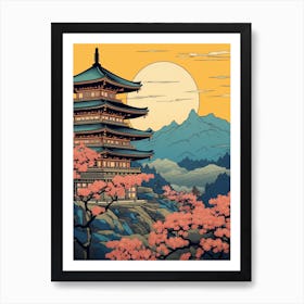 Kiyomizu Dera Temple, Japan Vintage Travel Art 4 Art Print