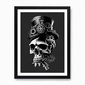 Skull With Pop Art Influences Ganster Stream Punk Art Print