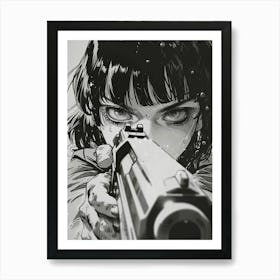 Girl With A Gun Art Print